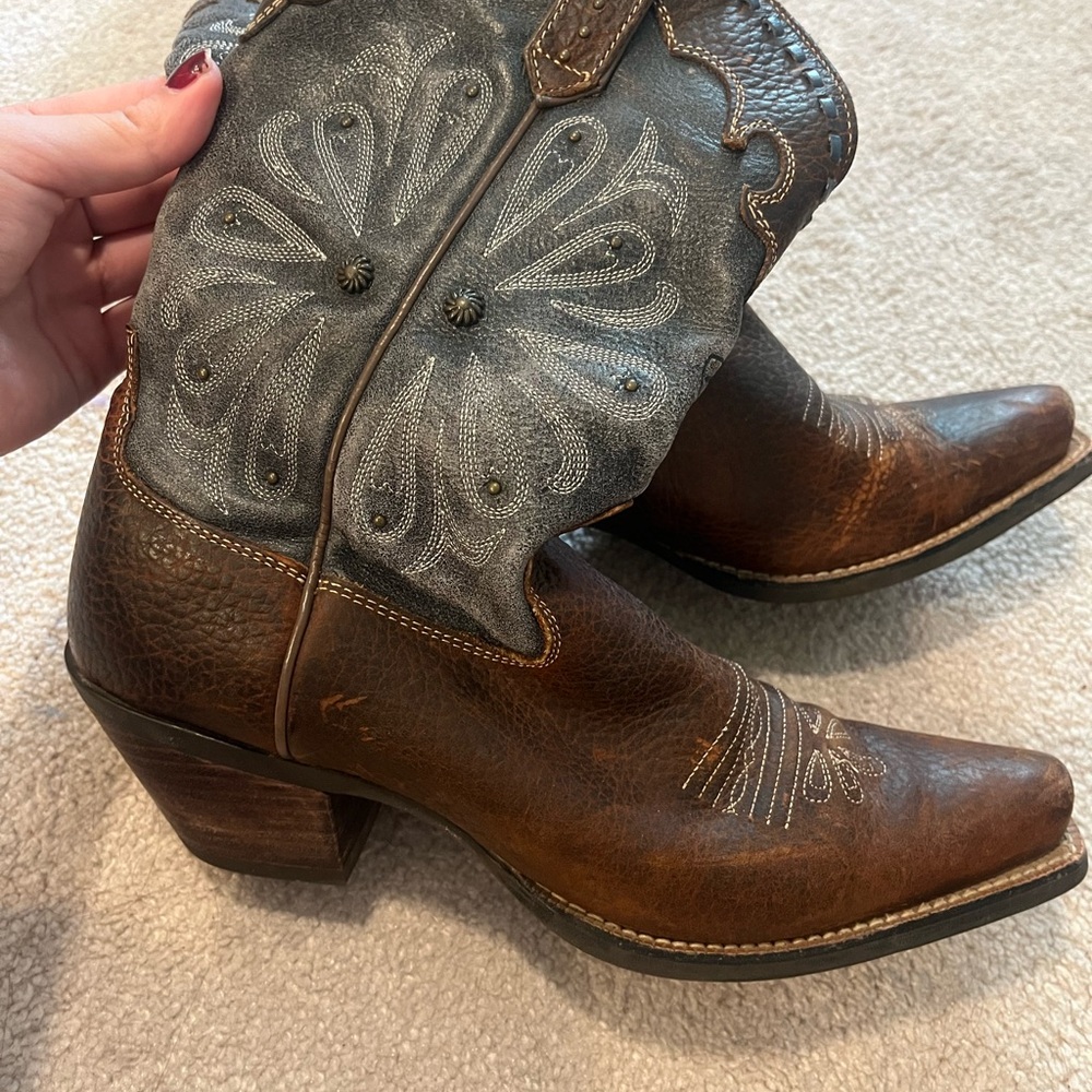 Ariat Brown and Gray Heeled Boots